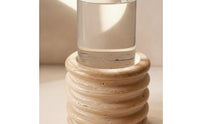 Glass Vase with Stone Base Tabletop Flower Holder Minimalist for Home Decor