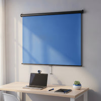 Pull-down Backdrop Wall-Mounted Backdrop with Pull Cord Manual Retractable Background for Streamers, Home Studio