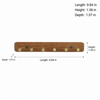 3 Hooks Key Holder Wall Mount, Wooden Wall Mounted Coat Rack, Dark Wood Grain Chinese Trend Coat Hooks, Hat Rack for Mudrooms & Entryways