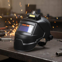Auto Darkening Metal-Fusing Helmet Adjustable Headgear Solar Powered Metal-Fusing Hood Safety Gear Lightweight Head Protection