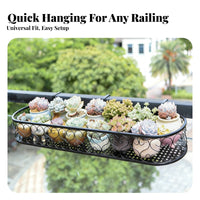 Space-Saving Balcony Railing Planter Box Easy Installation Hanging Planter Basket Anti-Rust Plant Holder Sturdy for Apartment Dwellers, Decor fans, Homeowners, Indoor, Fence, Patio, Porch