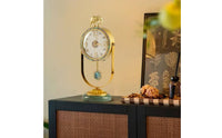 Ceramic Elephant Clock Glazed Golden Tabletop Clock Classic Look Home Decor Timepiece for Tabletop Display