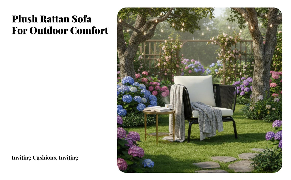 4 Pieces 4-Piece Woven Sofa Set Weather-Resistant 4-Person Sofa and Chair Set Water seat pads Outdoor Furniture for Garden, Sunroom, Backyard