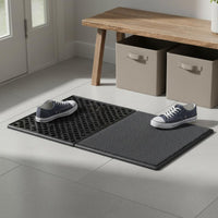Two-Zone Design Wet Dry Entrance Mat Ready Wet Dry Doormat Easy to Clean Disinfecting Doormat Water Absorbing for Businesses, Families, Entryway, Office