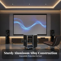 Locking Casters Rolling 19-Inch Equipment Mount Reinforced Corners Mobile Sound System Trolley Heavy-Duty Construction Flight Case Secure Butterfly for KTV Operators, Musicians, Event Technicians, Recording Studios, Live Performance, Stage, Events