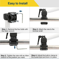Lawn Trimmer Handle Extension Ergonomic Trimmer Handle with Bracket Clamp Hardware Back Saver Soft-Grip for Landscapers