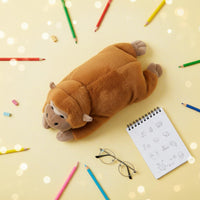 Large Capacity Gorilla Soft Writing Instrument Case Zipper Closure Soft Gorilla Stationery Bag Monkey Plushie Pouch for Students, School, Office