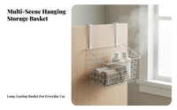 No Installation Required over the Door Basket Easy to Install Cabinet Door Storage Rack Space Saving for Renters, Kitchen, Bathroom, Bedroom