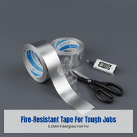 Thickened High Temperature Fiberglass Aluminum Foil Tape, Fireproof Duct Sealing, Repair, Light Blocking for Home Improvement
