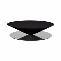 2 Pieces Suspended Disc and Cylinder Table Combo Minimalist Visually Pleasing Household Furniture French Cream and Design