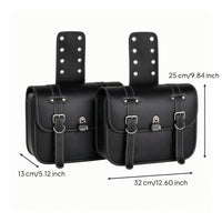 Water-Repellent Motorcycle Saddlebags Retro Motorcycle Side Bags Black Side Luggage Saddlebags Stable for Motorcyclists