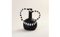 Black White Decorative Vase Modern Style Irregular Ceramic Vase Sophisticated Decor for Entryway
