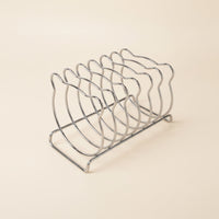 Toast Rack with Bear Frame Compact Stainless Steel Toast Holder Bread Serving Rack Cute Sandwich Bread Holder Polished