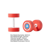 Textured Grip TPU Dumbbells Single-Piece Formed Steel-Core Dumbbells Red Exterior Exercise Dumbbell Emblem-styleStyle Ends