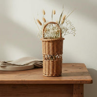Hanging Utensil Basket Space Saving Woven Hanging Basket Lightweight for Washroom