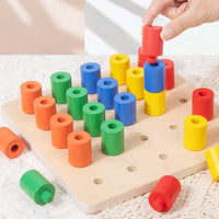 Color Insert Pillar Toy Preschool Wooden Sorting Board Geometric for Classroom
