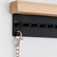 Metal Key Holder for Wall, Key Hooks Wall Mounted with Shelf, Hallway Organiser 28x18x7cm, Message Board