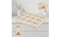 Flocked Jewelry Tray with 12 Compartments Open-Top Jewelry Organizer Tray Shallow Scratch-Resistant for Collectors