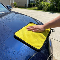 Dual-Sided Cleaning Cloth Car Drying Towel, 30cm X 40cm Microfiber Cloths for Car Accessories, Thick Coral Fleece for Quick-Dry and Polishing