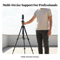 Lightweight Ph Single and Camera Tripod Foldable Design Ph Single Tripod Wide Compatibility Live Broadcasting Stand 360° Rotation Head for Photographers, Content Creators, Streamers, Motion Picture Recording, Studio Use, Outdoor, Indoor