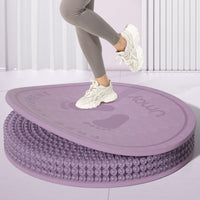 Embossed Jump Rope Mat Wave Pattern Round Exercise Mat Footprint Graphics Jumping Rope Pad Raised Edge