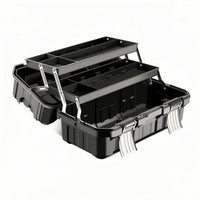 Three-Layer Toolbox Tiered Interior Tool Box Three-Layer Tool Box Ribbed Portable Storage Case Multipurpose