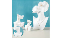 3 Pieces Matte Jewelry Display Bust Easy to Clean Necklace and Earring Display Stand Compact Jewelry Bust Multifunctional for Jewelers