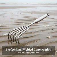 Stainless Steel Clam Rake Rust-Resistant Beach Clamming Rake Digging Tool Sturdy Duty Shell Collector Sturdy Construction