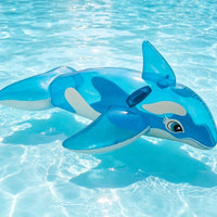 Marine Creature Pool Ride Translucent Inflatable Marine Creature Inflatable Floating Seat with Handles Fun for Children, Beach