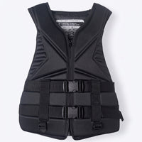 Streamlined Buoyancy Vest with Adjustable Straps Molded Zippered Life Jacket Padded V-Neck for Swimmers, Boating, Surfing