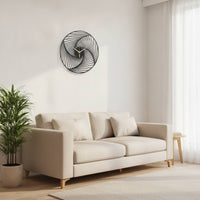 Metal Wall Clock Black Clock with Openwork Frame Modern for Homeowners, Entryway