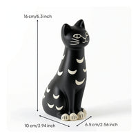 Cat Figurine Sculpted Cat Ornament Minimalist Whimsical for Shelf, Tabletop