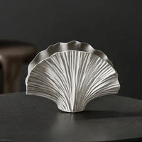 Ginkgo Foliage Vase Modern Aluminum Vase Decorative for Decorators, Entryway