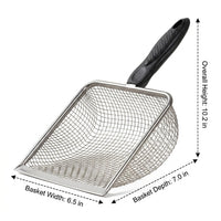Cat Sifter with Stainless Steel Handle and Grip, Shallow Scooper for Waste, Fine Mesh Scooper for Daily Cleaning