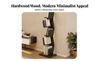 Built-in LED Light Lighted Corner Book Shelf Space-Saving Design 6-Tier Lighted Corner Shelf Sturdy Structure Bookcase Decorative Piece for Apartment Dwellers, Homeowners, Collectors, Study Room, Home Office, Bedroom, Reading Nook