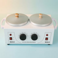 Dual Adjustable Temperature Depilatory Warmer Professional Double Pot Depilatory Warmer Variable Heating Electric