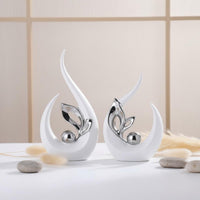 Elegant Accent Piece Modern Abstract Ceramic Sculpture Long-Lasting Luxury Table Ornament Modern Art Sculpture for Living Room, TV Cabinet, Bookshelf, Office Desk