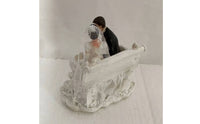 Wedding Couple Figurine with Umbrella Resin Sculpture Sturdy Keepsake for Anniversary