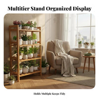 Floor-Standing Multi-Tier Plant Stand Space-Saving Design Tiered Shelf Stable frame Display Rack Indoor and Outdoor Use for Gardeners, homeowners, Book Lovers, Balcony, Living Room, Bedroom, Office
