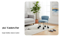 Quiet Casters Low Caster Stool with Backrest 360-Degree Swivel Wheels Rolling Chair with Back Support Comfortable Cushion Household Furniture Ergonomic Design for Beauticians, Technicians, Living Room, Entryway, Beauty Salon, Workshop