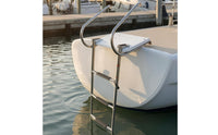 Curved Handrails Boat Swim Platform Textured Dot Pattern Stainless Steel Swim Platform Ladder Non-Slip Boat Boarding Ladder