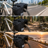 Mountain Bike Rear Rack Bag, Bicycle Pannier Bag, Double Saddle Bag for Cycling