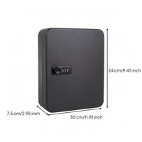 Metal Key Storage Box Lockable Wall Mount Key Cabinet Matte Finish Rounded Corners