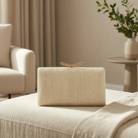 Woven Clutch Bag Compact Woven Clutch Minimalist Handbag for Bridesmaids, Evening Parties, Formal Dinners