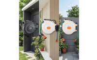 Automatic Wall-Mounted Retractable Hose Reel Space-Saving Garden Hose Reel with Swivel Bracket for Gardeners, Homeowners, Yard, Patio