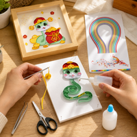 2025 Year of the Snake Quilling Art Kit DIY Handmade Chinese Style Set with Frame for Beginners