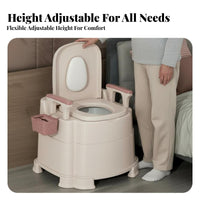 Bedside Commode Anti-Odor Adjustable Bedside Potty Easy to Clean for Caregivers