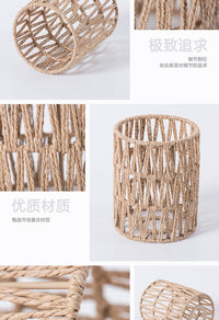 纸绳吊灯灯罩手工编织新中式民宿餐厅火锅店咖啡厅创意灯具装饰