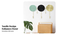 Nordic Design 3-Hook Decorative Rack Light Luxury Design Coat Hanger Multi-Color Wall Decoration Easy Installation for Interior Decorators, Homeowners, Families, Entryway, Hallway, Living Room, Bathroom