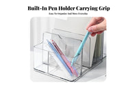 Clear Book Organizer Extendable Sections Sturdy Base for Student Desks